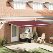 vidaXL Tenda da Sole Retrattile Manuale con LED Bordò 450x300 cm