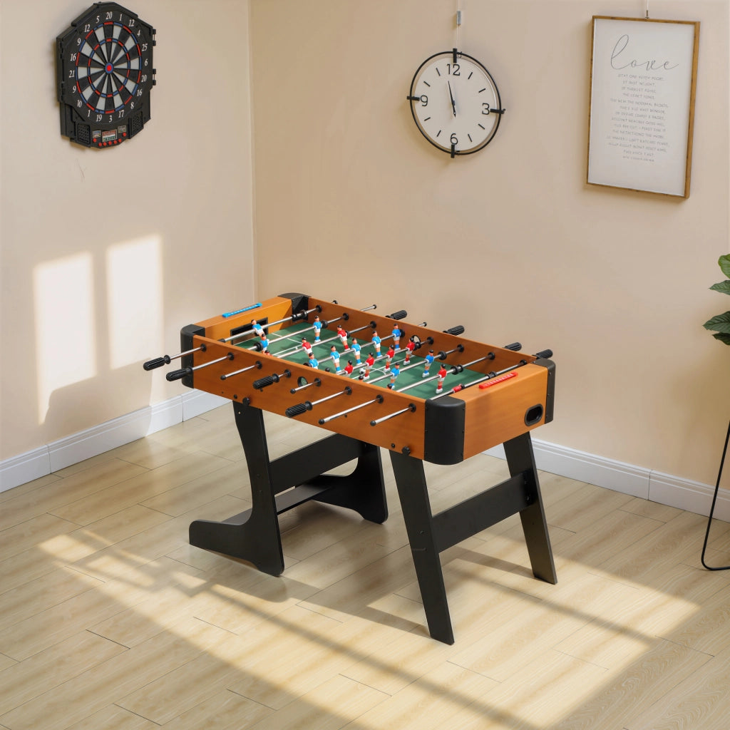 Tavolo da calcio balilla pieghevole in legno ¨C zephmum ¨C 118x107.5x78 cm, marrone