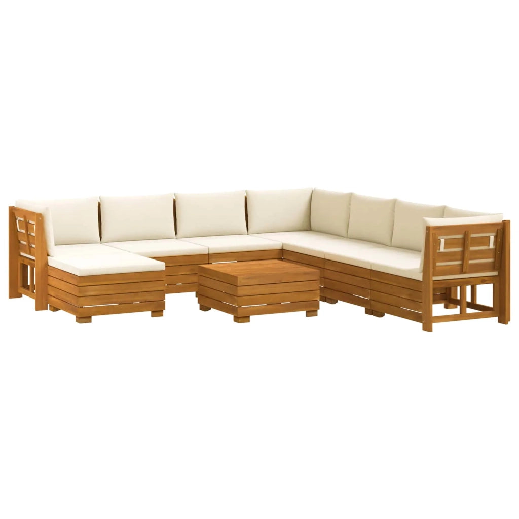 Set di divani da esterno con cuscino 9 Pezzo Marrone 3403090