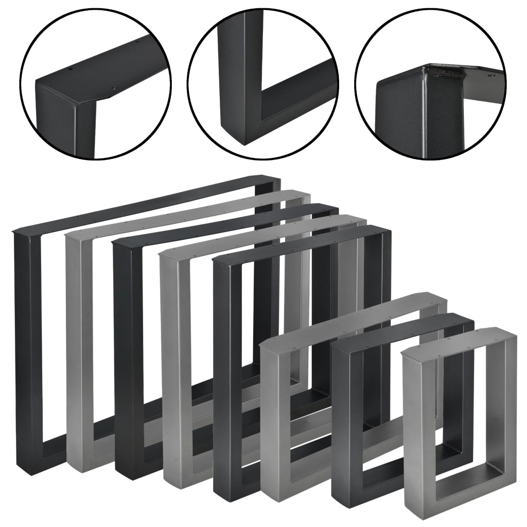 Set di 2 Gambe Rettangolari 'Makers' in Acciaio per Mobili Fai da Te (LxA) 100 x 72 cm - Nero [en.casa]