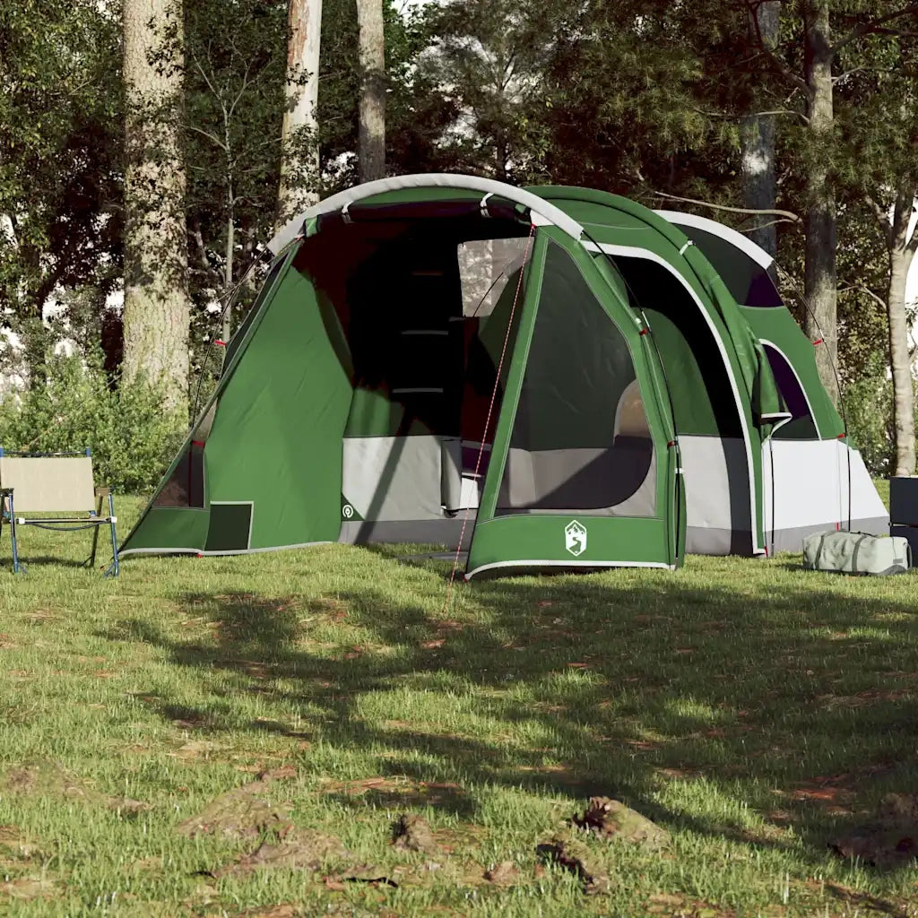 Tenda da Campeggio a Tunnel per 4 Persone Verde Impermeabile 94743
