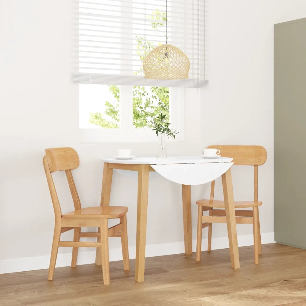Sedie da Pranzo 2 pz | Sedie da cucina in Legno Massello di Hevea