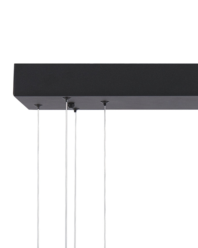 Lampada a sospensione in ferro Nero 4 luci a LED integrate novità ondulate illuminazione moderna a sospensione