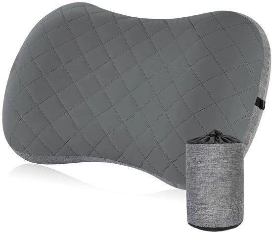 Cuscino Inflatabile - Materiale TPU Sostenibile - Leggero - Ripiegabile - Cuscino da Campeggio - Cuscino da Viaggio - Con Tasca Portatile - Cuscino da Viaggio Comodo