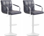 Set 2 sgabelli design Lucy V2 in similpelle nero,bianco