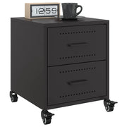 Comodini 2 pz-Set di 2 Tavolino da notte Neri 36x39x43,5 cm in Acciaio 897549