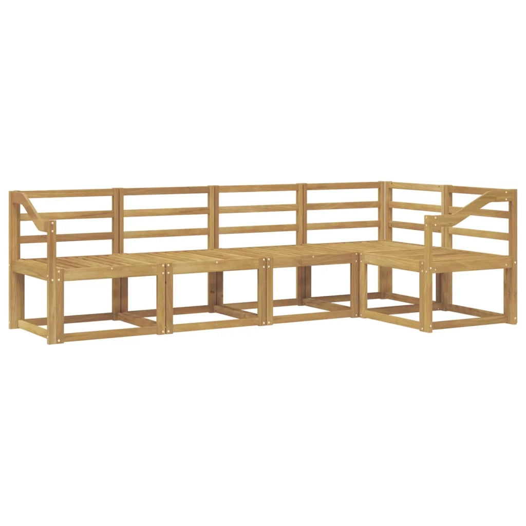 Set di divani da esterno 5 pcs Bianco Legno di Acacia Massello 3387643