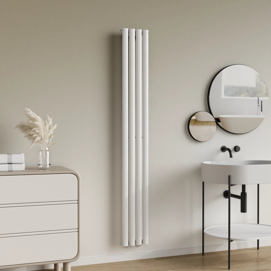 Termosifone Nore ad Acqua Calda Pannello Singolo con Elementi Tubolari 180 x 24 cm - Bianco [neu.haus]