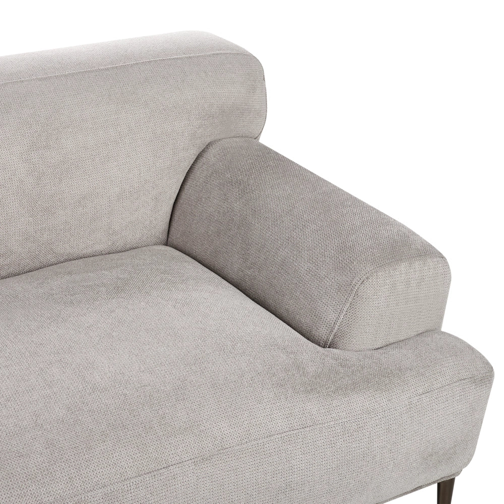 Divano a 3 posti in tessuto Grigio chiaro Soggiorno Stile moderno Gambe in metallo