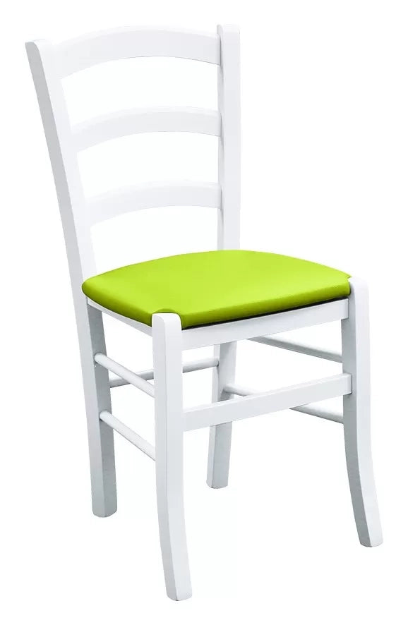 Set 2 sedie legno massello bianco seduta imbottita lime - Mobili 2G