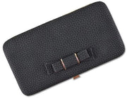 Borsa Portamonete per Donna in PU con Chiusura a Zip e Tasca per Portafoglio, Moneta e Carta di Credito, con Cinturino e Cerniera in Nero