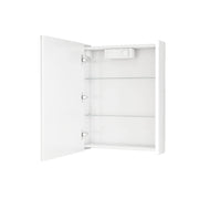 Mobile con specchio con 1 anta, LED e presa francese - per bagno - bianco