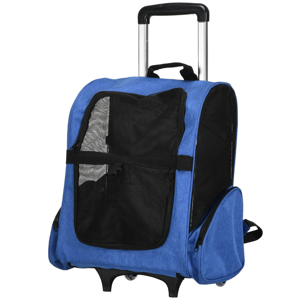 Carrello Trasporto per Cani 2 in 1 ¨C Zephmum ¨C 42x25x55 cm Blu