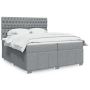 Giroletto a Molle con Materasso Grigio Chiaro 200x200cm Tessuto