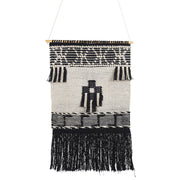 Decorazioni da parete in cotone nero beige nappa fatta a mano arte della parete motivo geometrico boho per soggiorno camera da letto