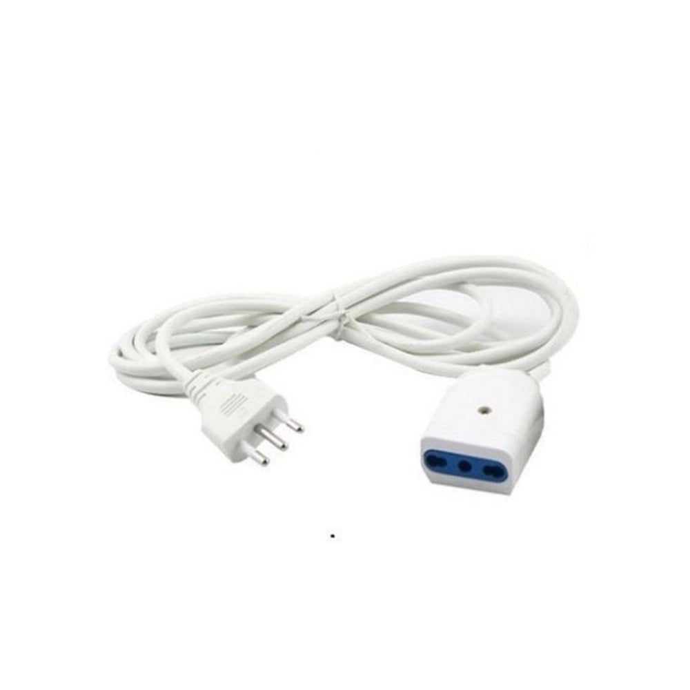 Trade Shop - Cavo Prolunga Corrente Elettrica Presa Domestica Casa Giardino Metraggio -    -5 Mt Bianco   -