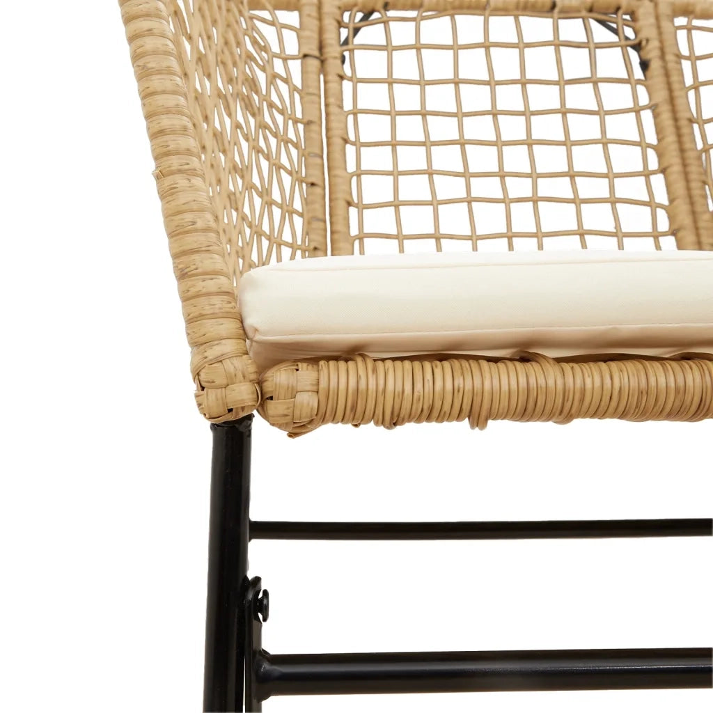 Sedie da Giardino 2 pz | Sedie da Esterno con Cuscini Marrone in Polyrattan