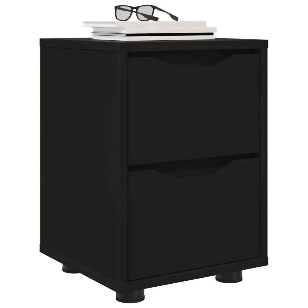 Comodini 2 pcs Nero 30,5 x 30 x 43 cm Legno multistrato 888800