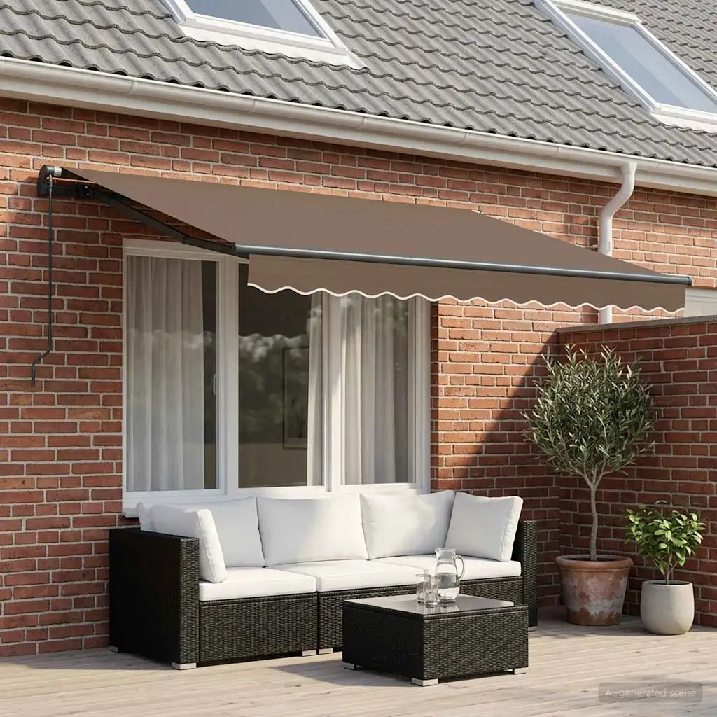 Tenda retrattile Tortora 350 x 250 cm Poliestere e Alluminio 3425942