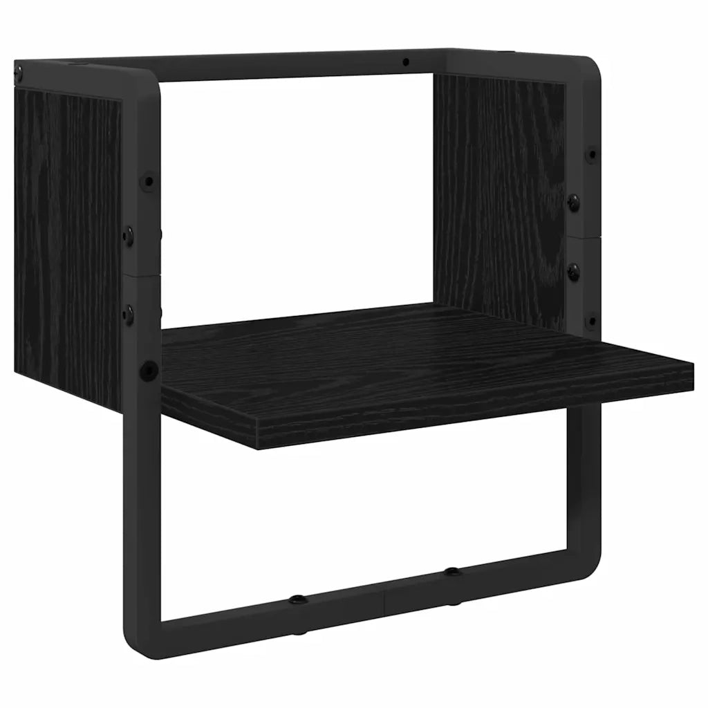 Scaffale da parete con lo scaffale Rovere Nero 30 x 25 x 30 cm 893637