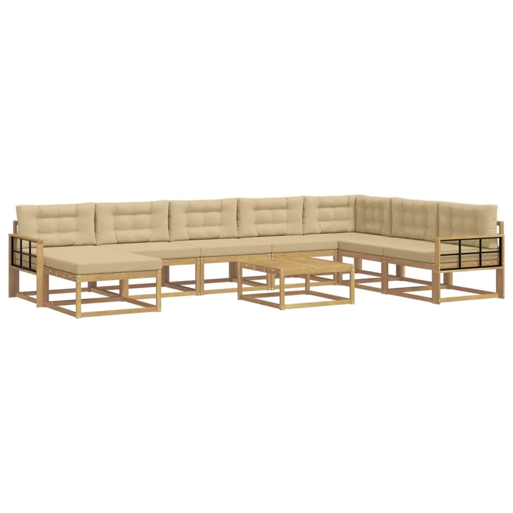 Set di divani da esterno 9 pz Bianco e Beige 3386912