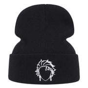 Cappello invernale caldo con ricamo a lama di cacciatore di demoni, colore nero.