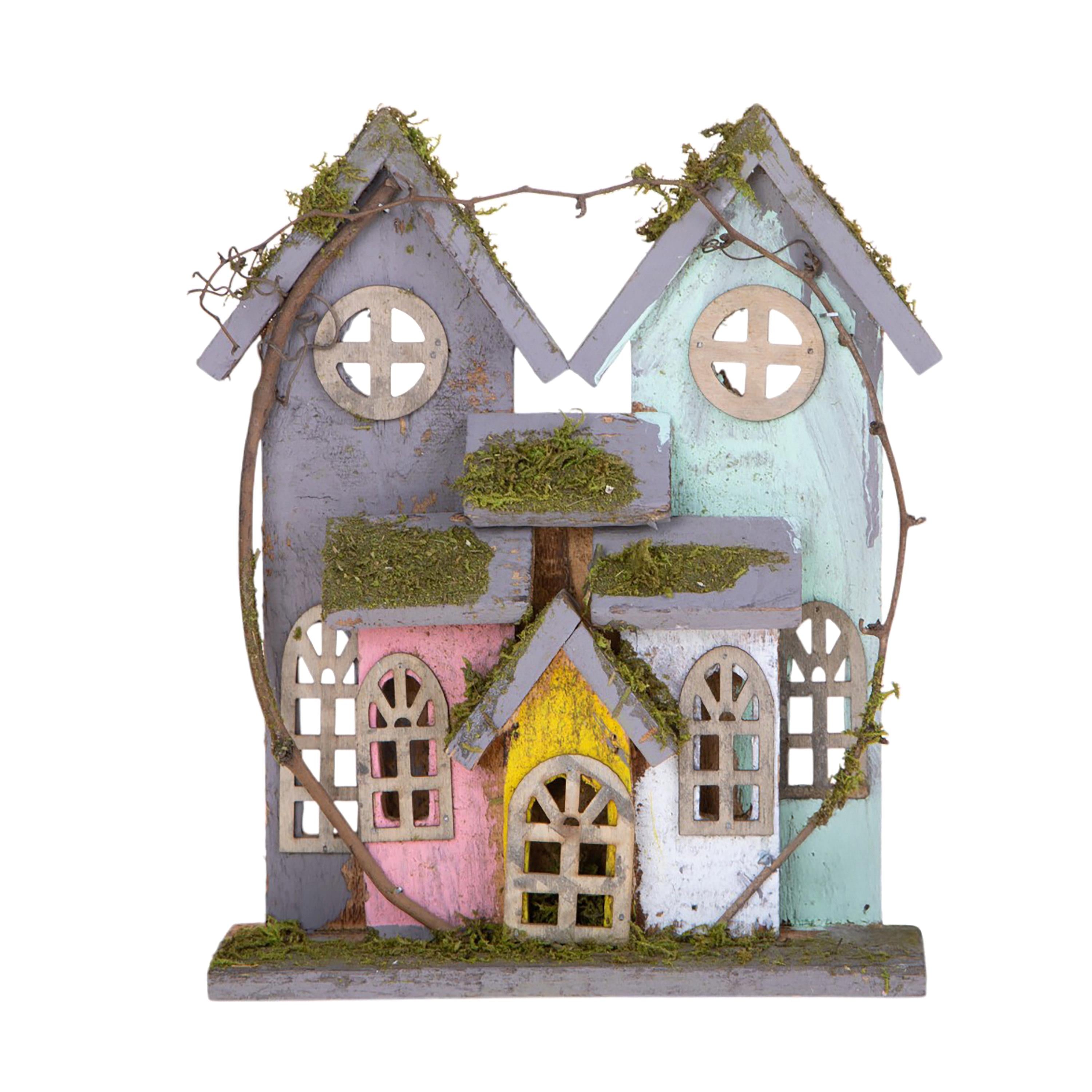 Set 2 Villaggio Legno 22 H 27 cm