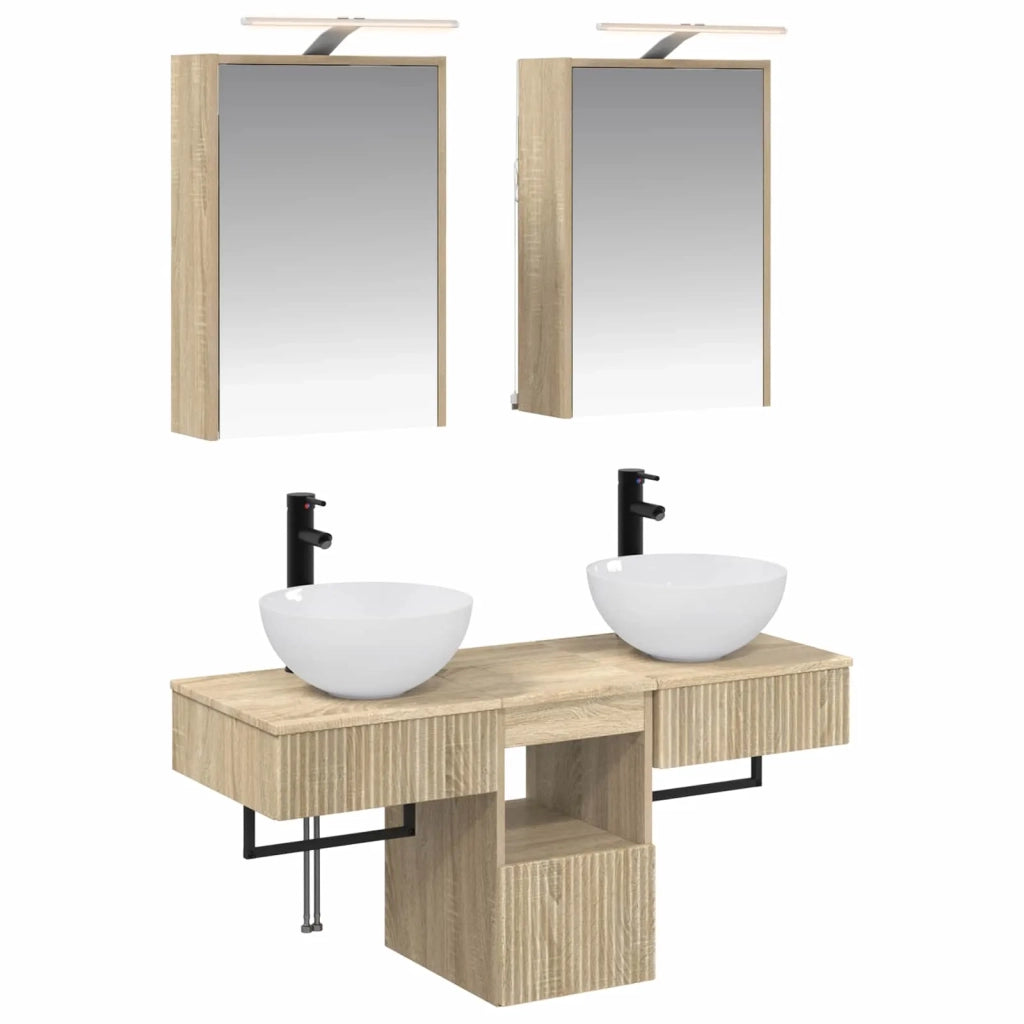 Set di Armadi da Bagno 5 pcs Rovere Sonoma 43 x 16 x 62,5 cm 3406281