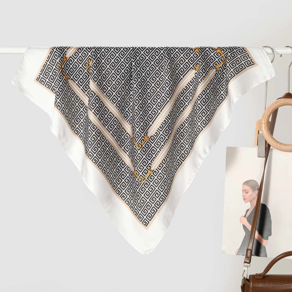 Nuova sciarpa da donna in seta stampata, stile coreano, sciarpa decorativa alla moda e versatile.