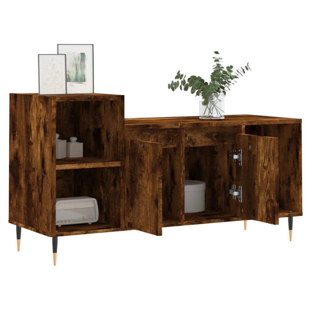 Mobile TV Rovere Fumo 100x35x55 cm in Legno Multistrato 831313