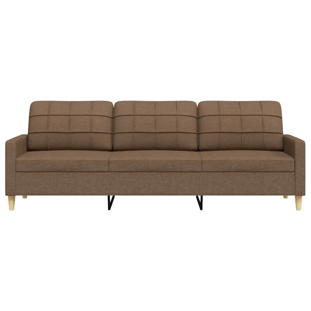Divano a 3 Posti Marrone 210 cm in Tessuto 4007417