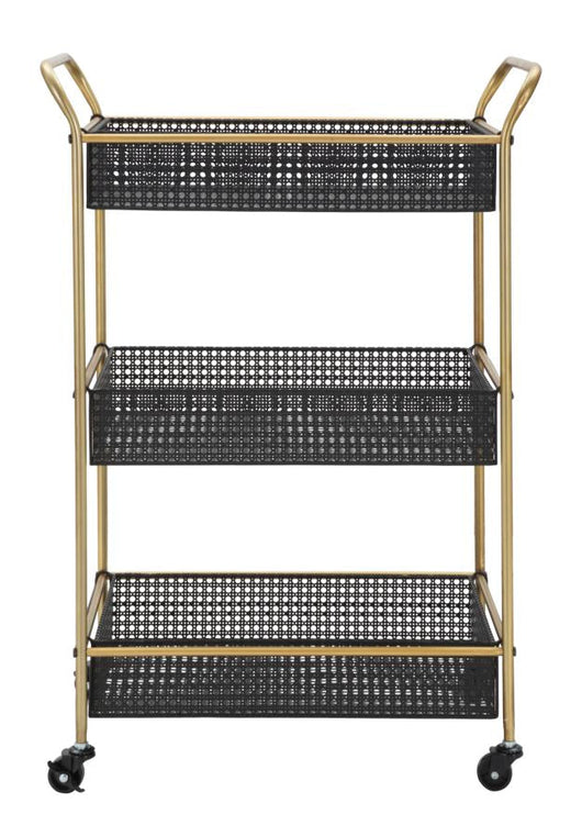 Carrello Fashion 56x37x81 cm in Ferro Nero e Oro