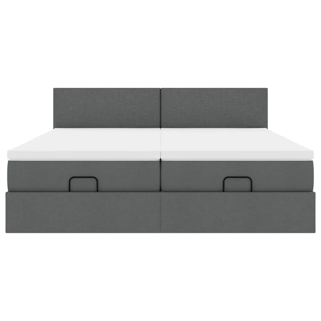vidaXL Struttura Letto Pouf con Materassi 180x200 cm in Tessuto