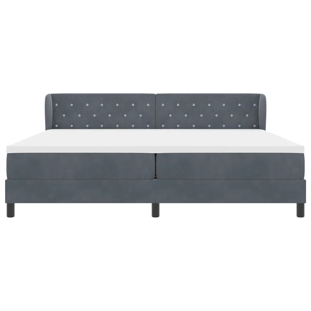 Letto a molle con materasso Grigio scuro 200 x 200 cm Velluto 3340353