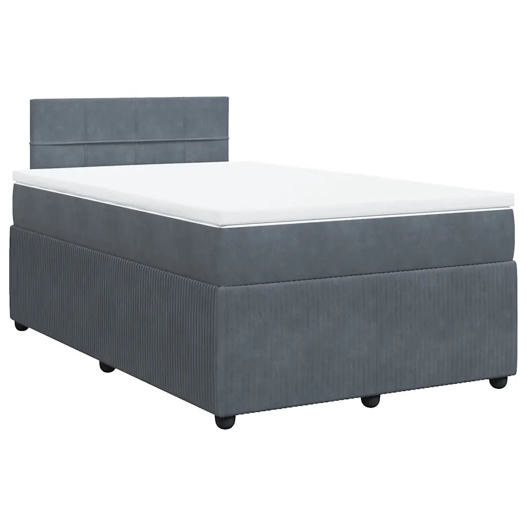 Giroletto a Molle con Materasso Grigio Scuro 120x190 cm Velluto 3287687