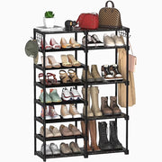 Trade Shop - Scarpiera Appendiabiti Portaoggetti Multifunzionale A Doppia Fila Con Ganci Organizzatore -