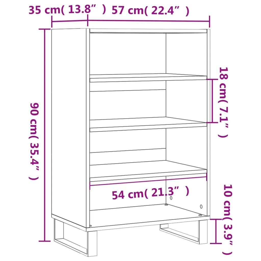 Credenza-Buffet-Armadio da cucina Grigio Cemento 57x35x90 cm in Legno Multistrato 716315