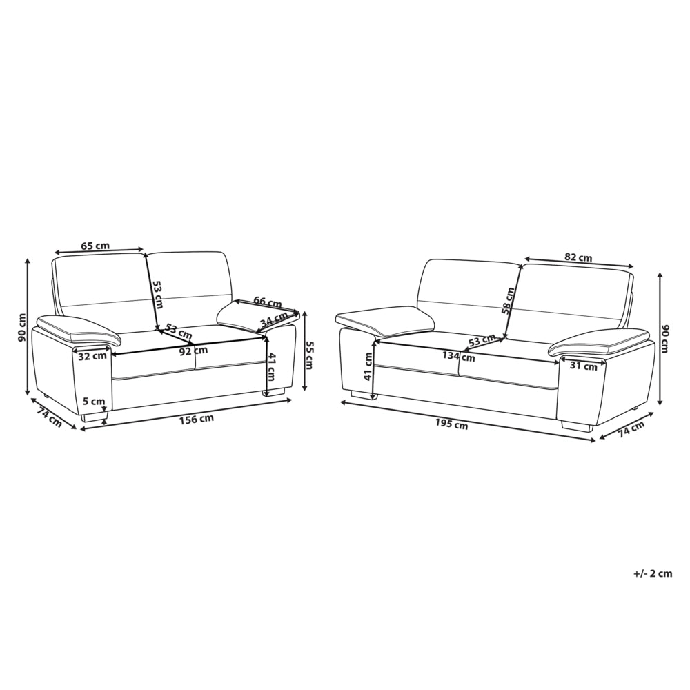Set divano soggiorno in ecopelle marrone 3 + 2 posti stile moderno