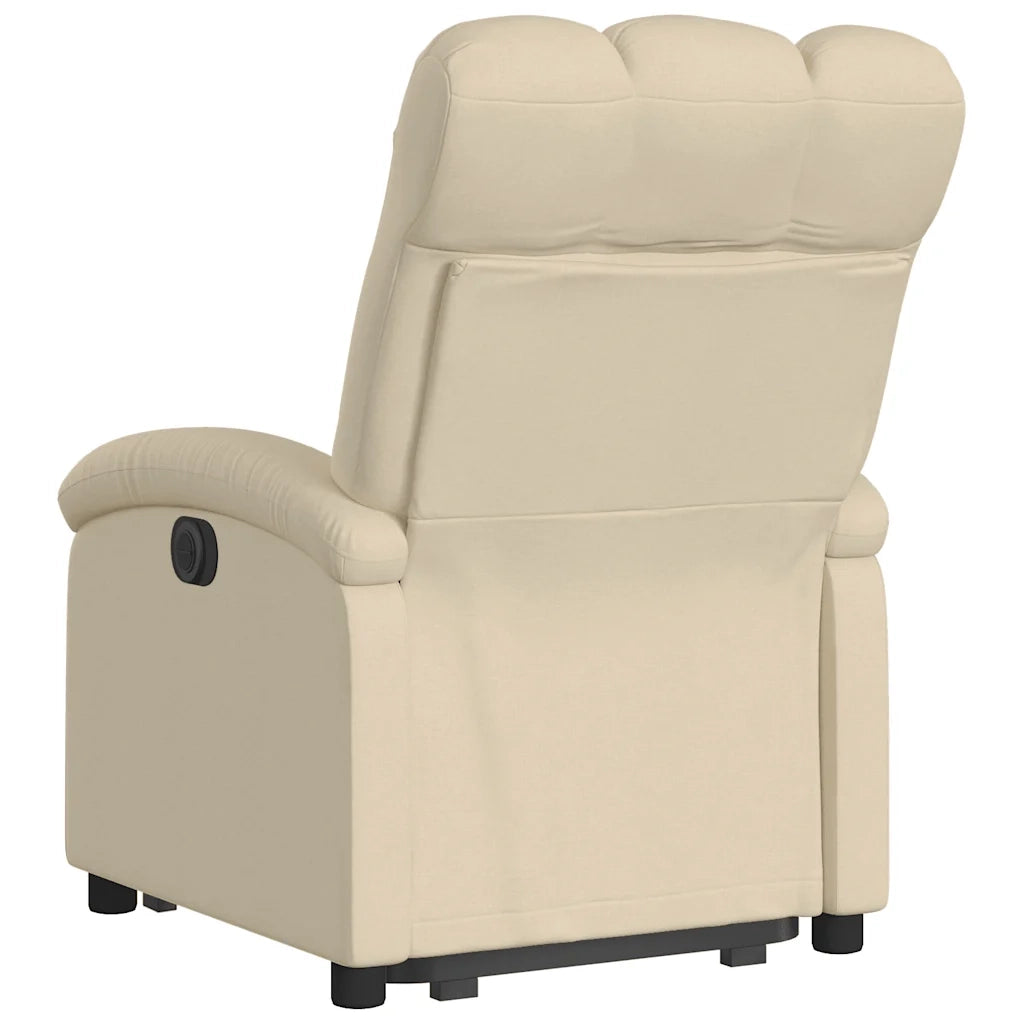 Poltrona | Sedia Relax Alzapersona Reclinabile Crema in Tessuto