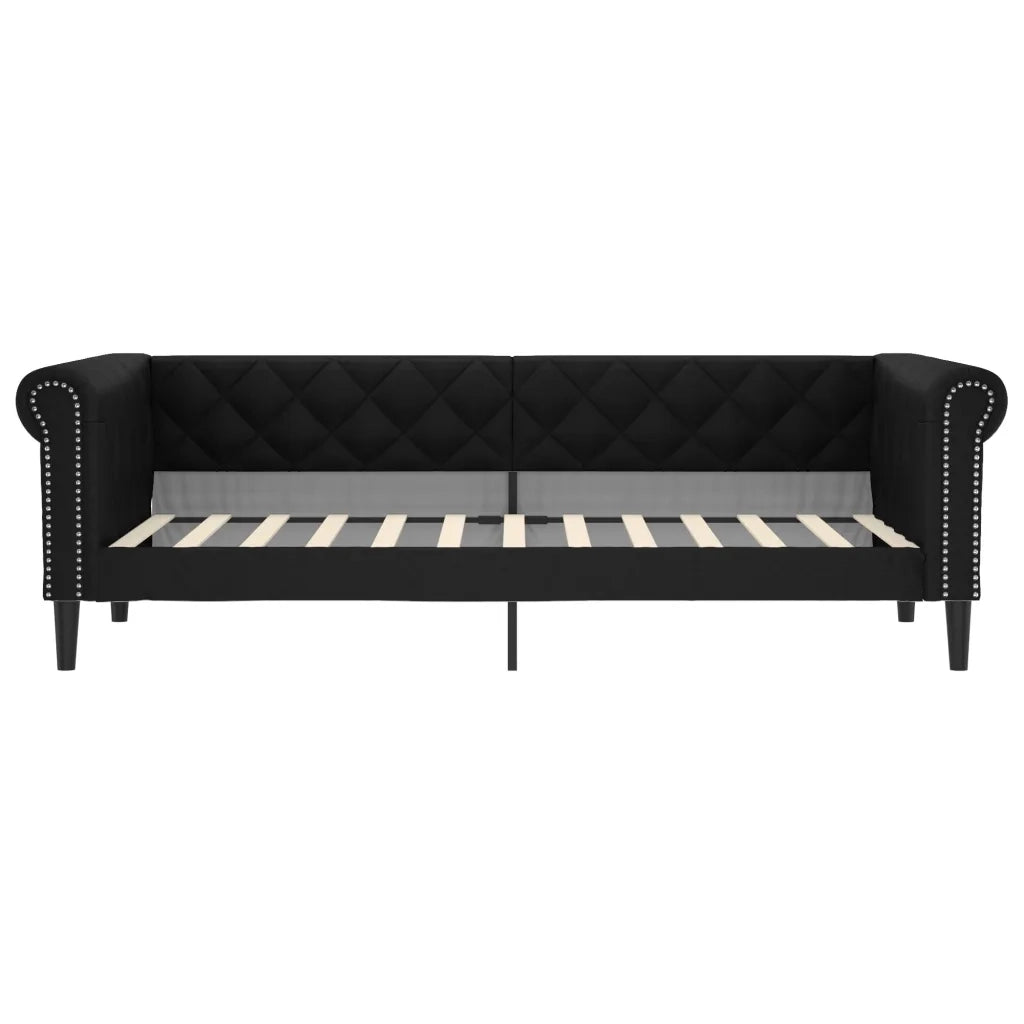 Divano Letto con Letto Estraibile-Sofa Letto-Daybed Nero 90x200 cm in Similpelle