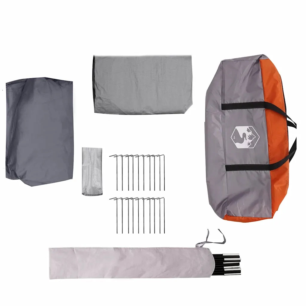 Tenda familiare per 4 persone con tetto Grigio e arancione