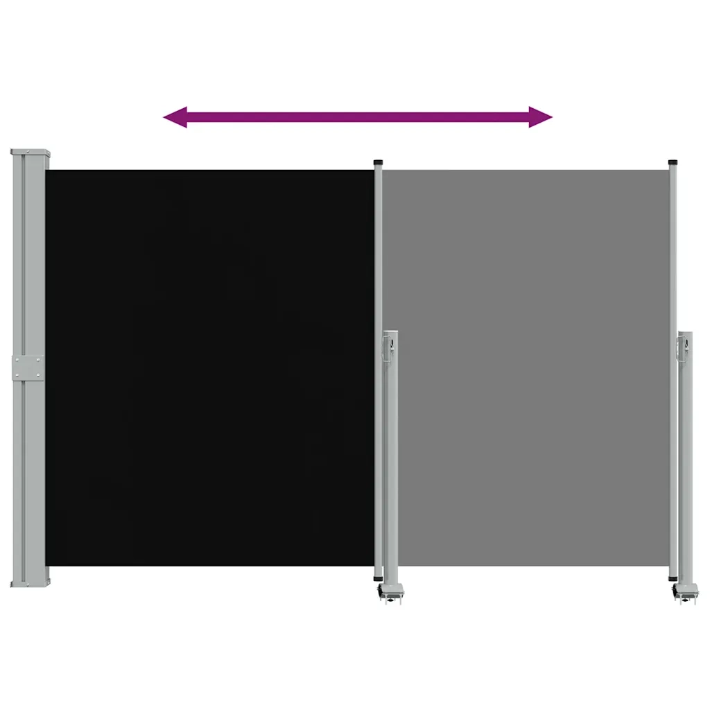 Tenda da Sole Laterale Retrattile 160 x 300 cm Nera