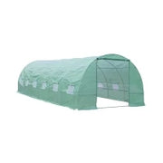 Serra da Giardino con Porta Avvolgibile e 12 Finestre in Acciaio e PE, 8×3×2m, Verde
