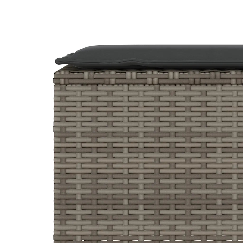 vidaXL Panca da Giardino con Cuscino Grigio 110x30x40,5 cm Polyrattan