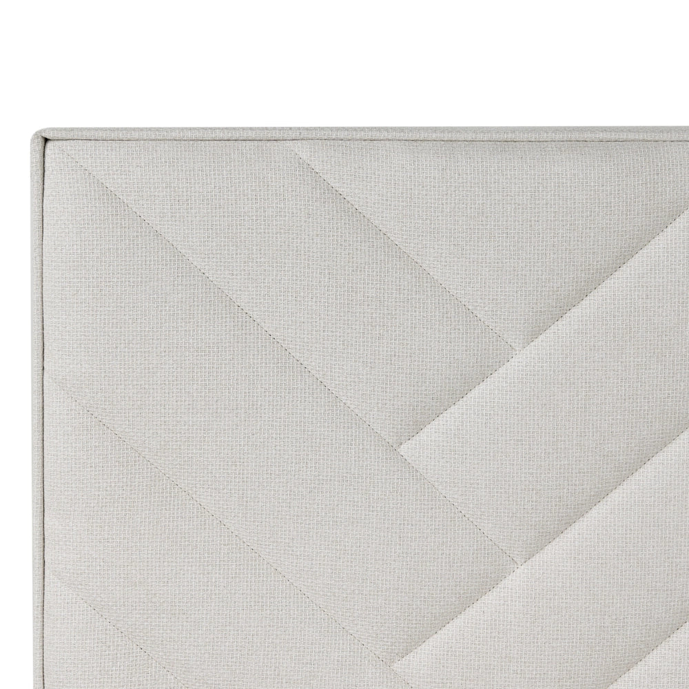 Letto contenitore in tessuto imbottito bianco sporco 180x200 cm con apertura a sollevamento continentale