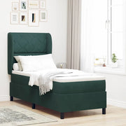 Letto a molle con materasso Verde Scuro 200 x 80 cm Velluto 3340955