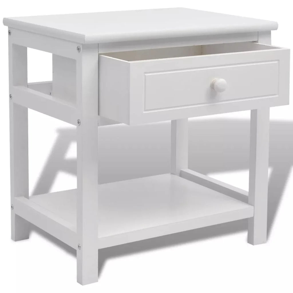 Comodino cassettiera armadio mobili per camera da letto 2 pezzi legno bianco 1402070