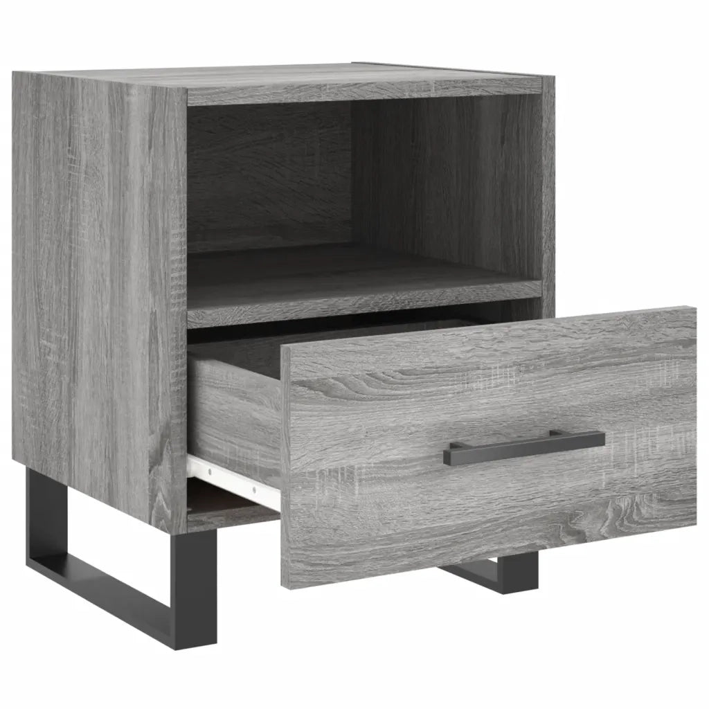Comodino-Tavolino da notte Grigio Sonoma 40x35x47,5 cm in Legno Multistrato 379466