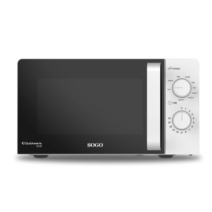 Forno microonde con grill 20L 700W + 900W, 5 livelli potenza e timer 30 min con piatto girevole 255 mm - Sogo