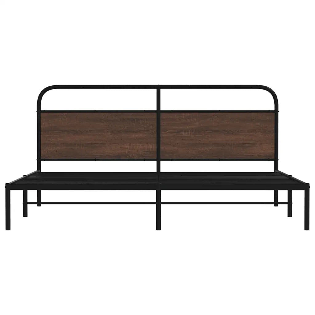 Giroletto senza Materasso in Metallo-Struttura Letto Rovere Marrone 180x200 cm 342202